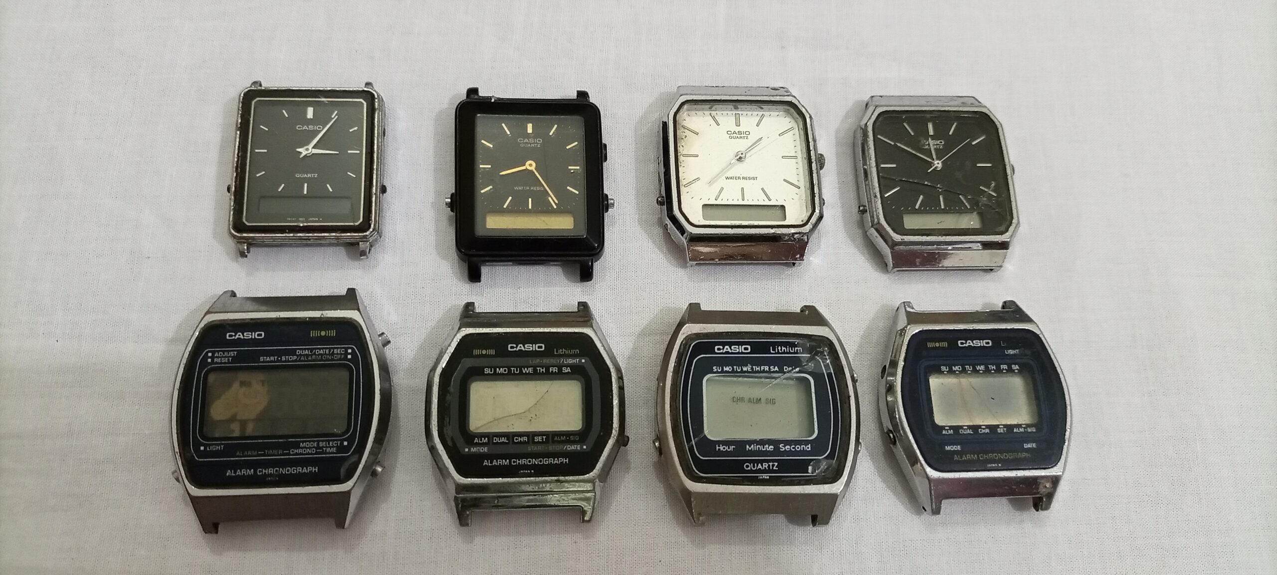 Lot 8 Original Casio Branded Vintage Antique Rare Digital LCD Watches - PK00003 - vintagewatches.pk