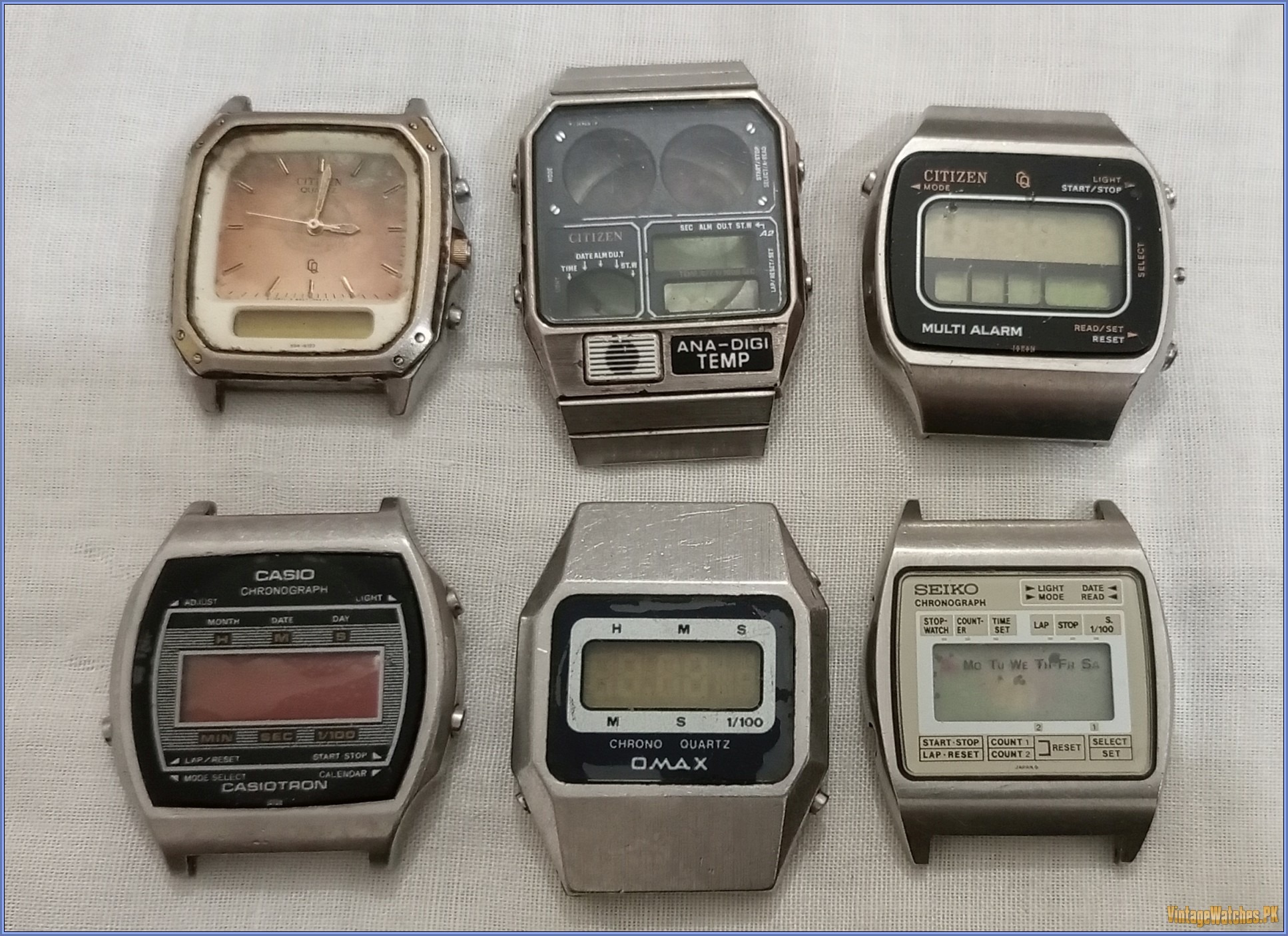 Lot of 6 Vintage Rare Antique Digital Watches Casio Citizen Ana-Digi Seiko Calculator Omax - PK00014-IMG_20220925_224651_057 - VintageWatches.PK