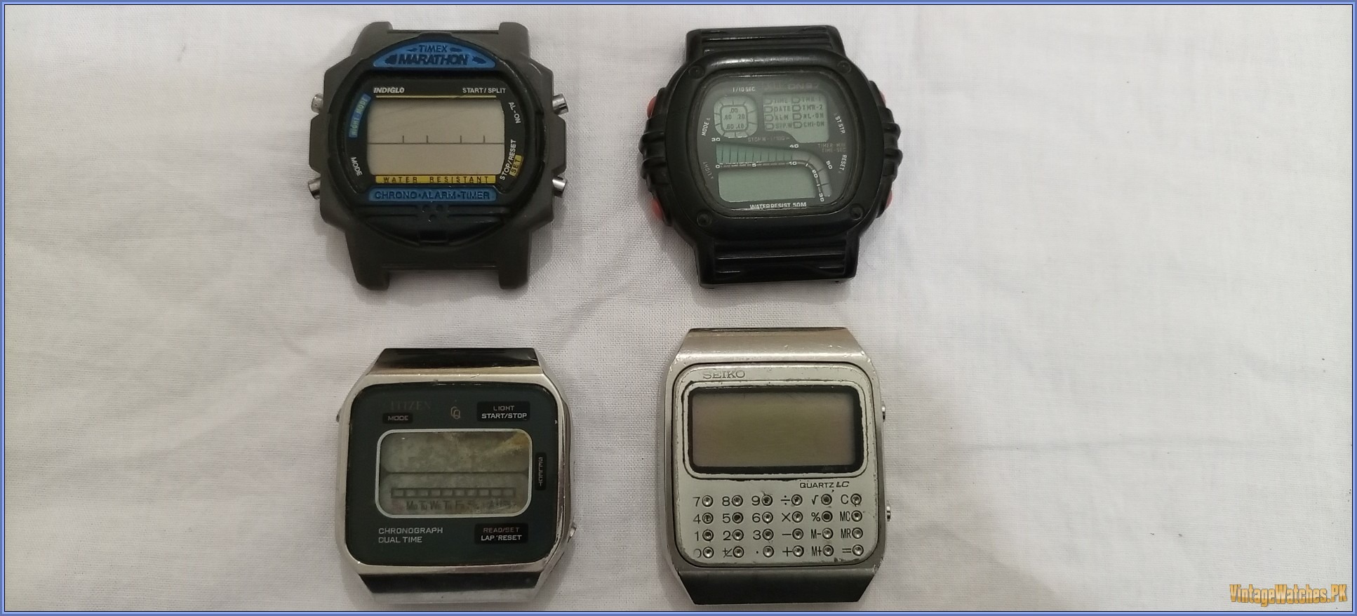 Lot 7 Vintage Rare Preowned Digital Watches - Casio, Seiko Calculator Timex Citizen - PK00012-IMG_20221004_171956_541 - VintageWatches.PK